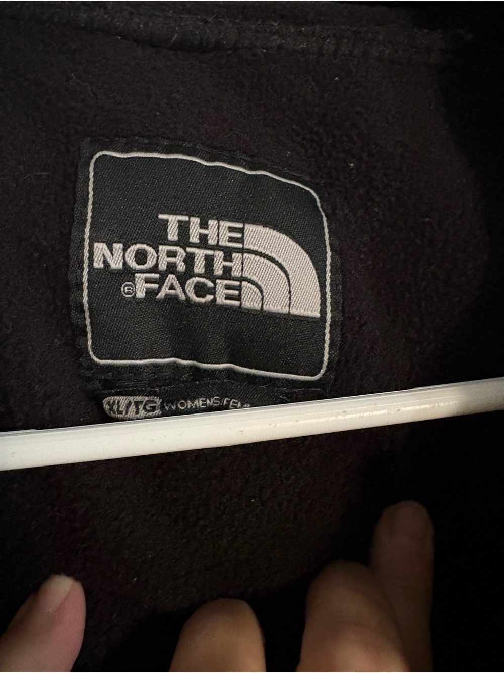 The North Face Black Fleece Jacket with Pink Logo Accent - Picture 4 of 7